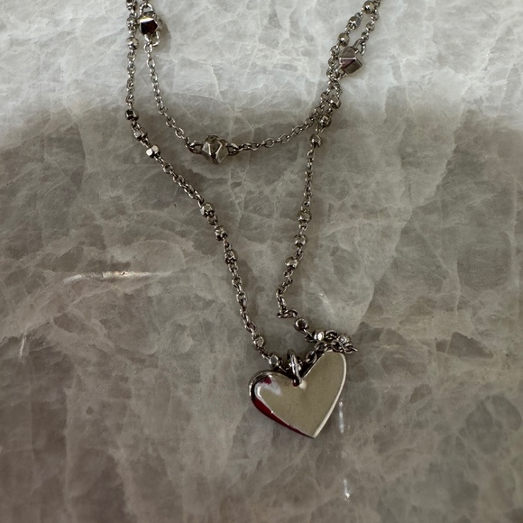 Kendra Scott Ari Heart Multi Strand Necklace Silver - Picture 4 of 7